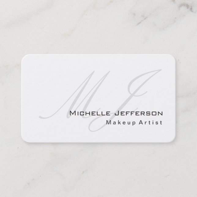 Rounded Corner Makeup Artist White Business Card (Front)