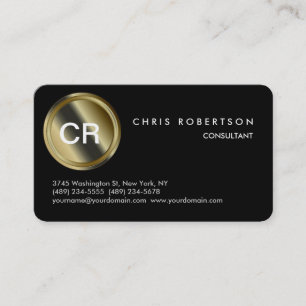 Rounded Corner Pattern Black Trendy Business Card