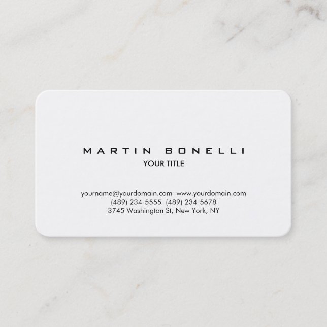 Rounded Corner Plain Professional Business Card (Front)