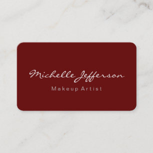 Rounded Corner Red Makeup Artist Business Card