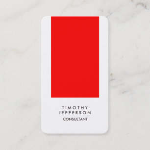 Rounded Corner Red White Elegant Modern Business Card