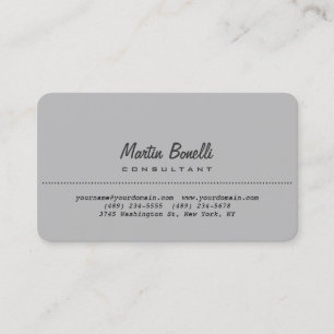 Rounded Corner Silver Grey Plain Business Card