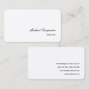 Rounded Corner Simple Professional Calligraphy Business Card
