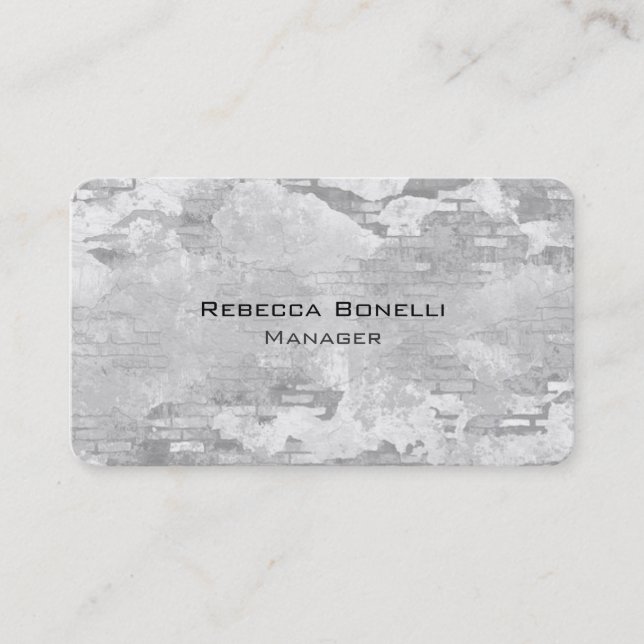 Rounded Corner Stone Wall Unique Business Card (Front)