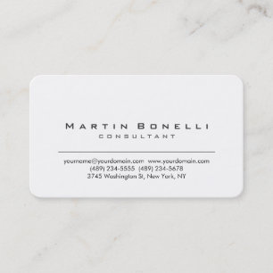 Rounded Corner White Consultant Business Card