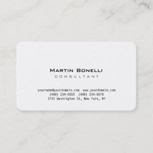 Rounded Corner White Stylish Trendy Business Card