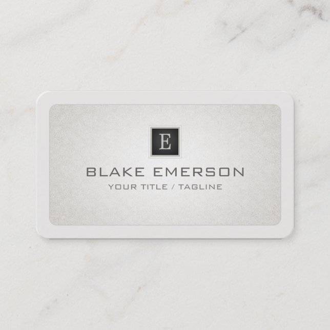 Rounded Corners Custom Professional Monogram Business Card (Front)