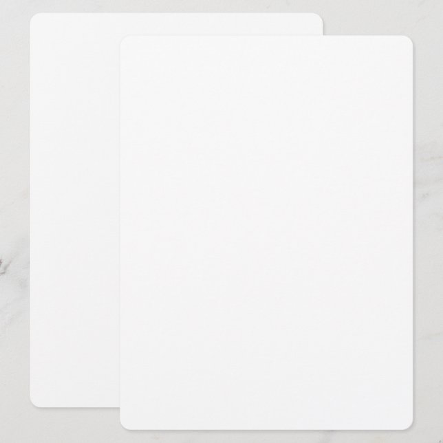 Rounded Corners Large White Blank Wedding Invitation (Front/Back)