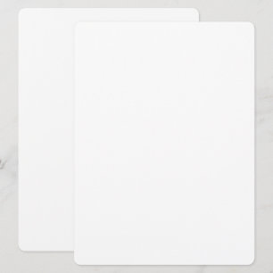 Rounded Corners Large White Blank Wedding Invitation