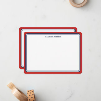 Rounded Corners Red Navy Blue Borders With Name Card