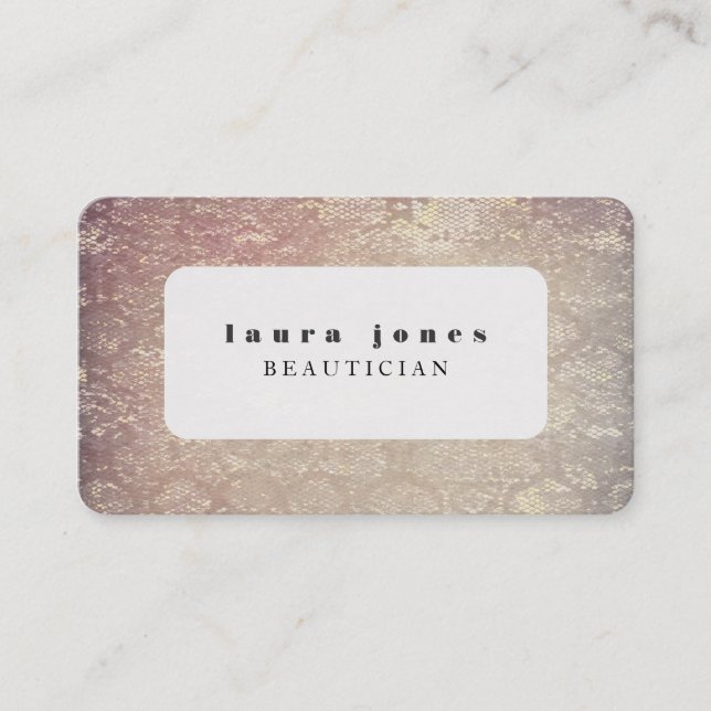 Rounded Corners Snake Skin Print Fashion Template Business Card (Front)