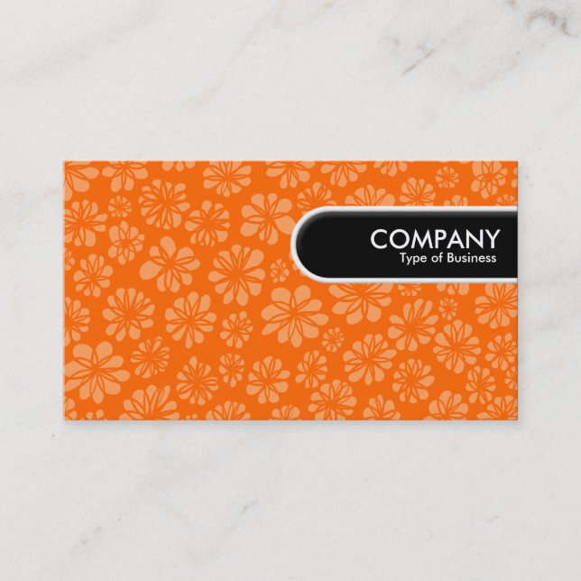 Rounded Edge Tag - Orange Floral (Front)