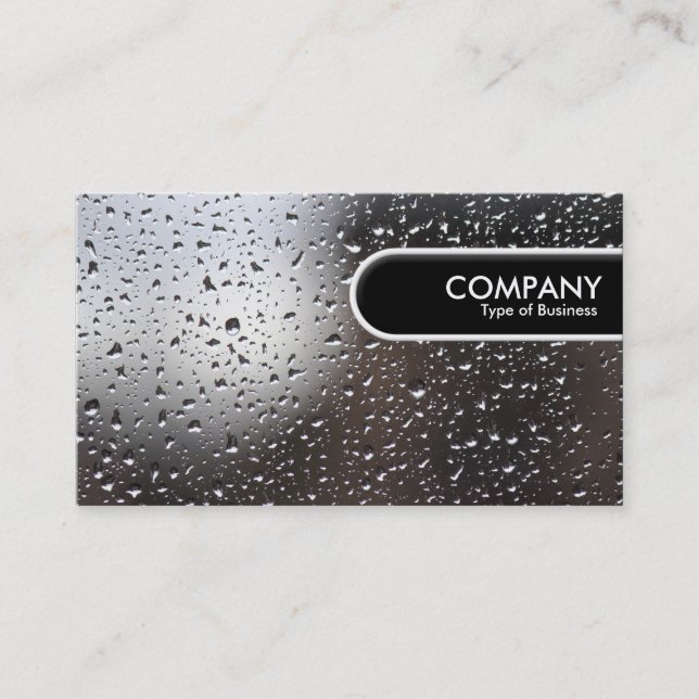 Rounded Edge Tag - Rain on a Window (Front)