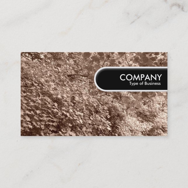 Rounded Edge Tag - Sepia Leaves (Front)