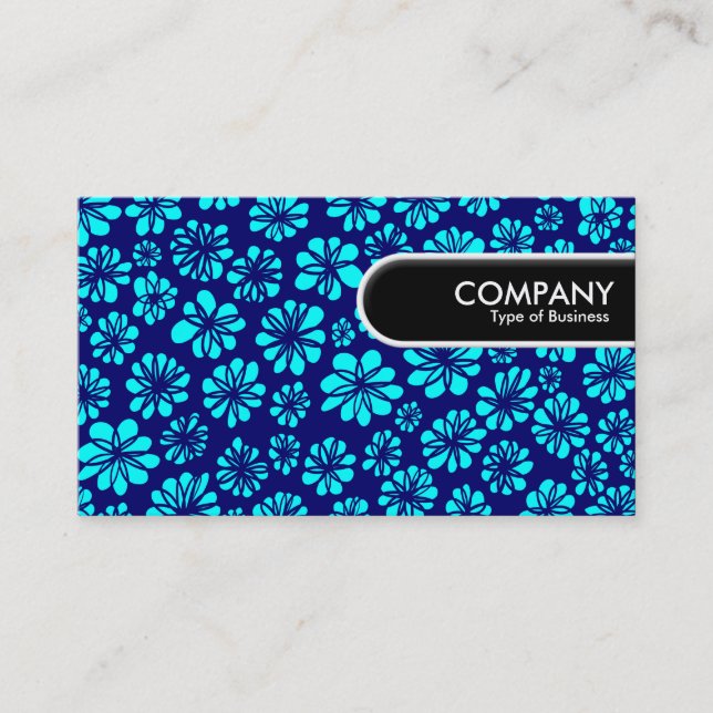 Rounded Edge Tag - Shades of Blue Floral (Front)