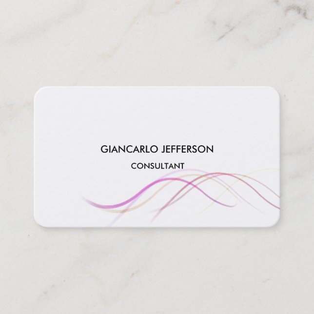 Rounded Elegant Curves Minimalist Professional Business Card (Front)