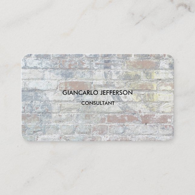 Rounded Elegant Stone Wall Minimalist Professional Business Card (Front)