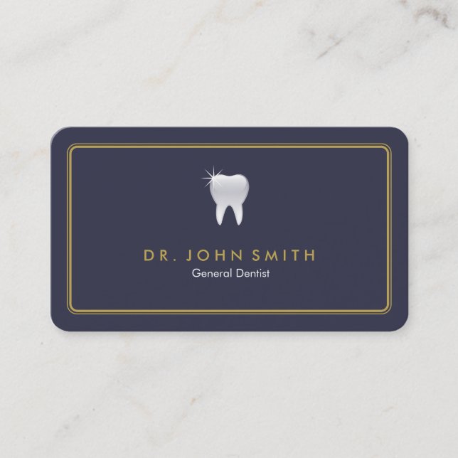 Rounded Frame Royal Blue Tooth Dental Appointment (Front)