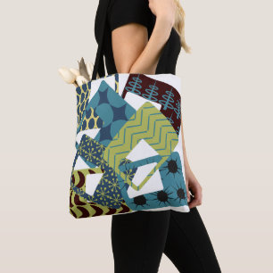 Rounded Mid-Century Modern Rectangles Tote Bag