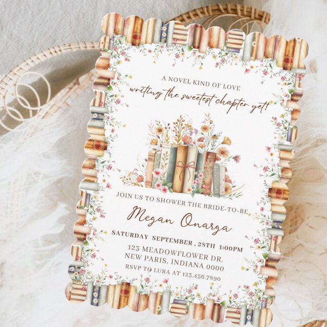 Rounded Novel Kind of Lover Book Bridal Shower   Invitation (Creator Uploaded)