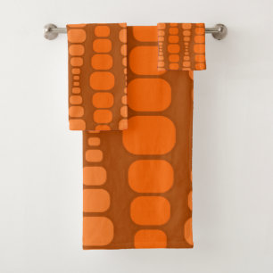 Rounded Orange Rectangles  Bath Towel Set