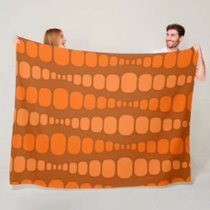 Rounded Orange Rectangles Fleece Blanket