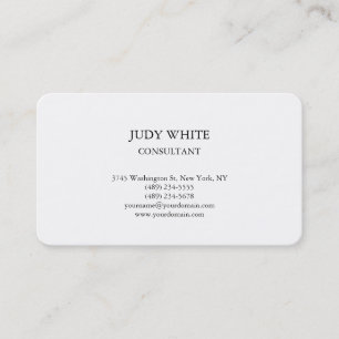 Rounded Plain Simple White Attractive Minimalist Business Card