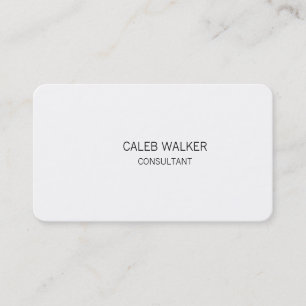 Rounded Plain Simple White Attractive Two Sided Business Card