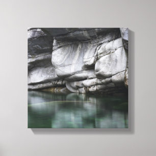 Rounded Rock Cliff by Verzasca River Canvas Print