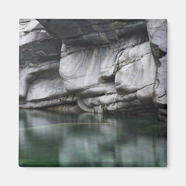 Rounded Rock Cliff by Verzasca River Magnet (Front)