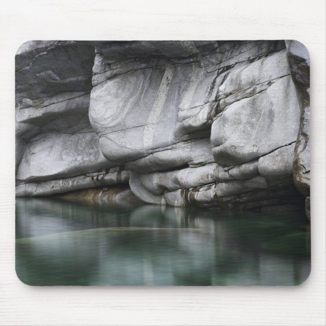 Rounded Rock Cliff by Verzasca River Mouse Mat (Front)