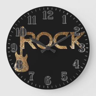 Rounded "ROCK" Wall Relogio Large Clock