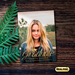 Rounded Script Front/Back Photo Graduation