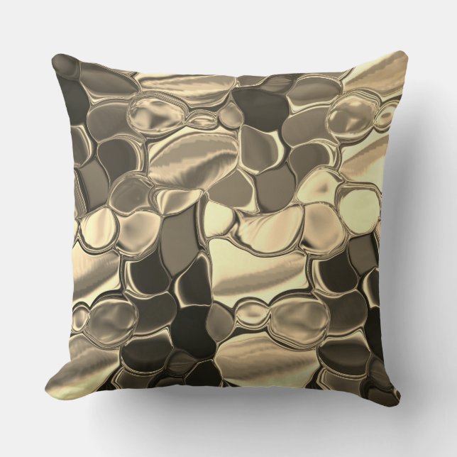 Rounded shapes in bronze colour, clear gold, gloss cushion (Front)