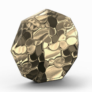 Rounded shapes in bronze colour, clear gold, gloss photo block