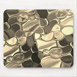 Rounded shapes in bronze colour, glossy light gold mouse mat