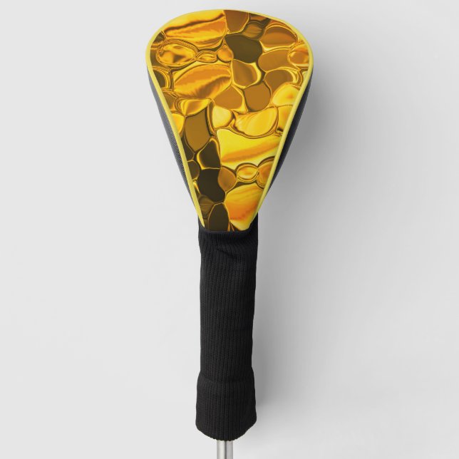 Rounded shapes in golden colour, glossy very gold? golf head cover (Front)