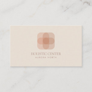 Rounded Square Healer Logo Custom Name Business Card