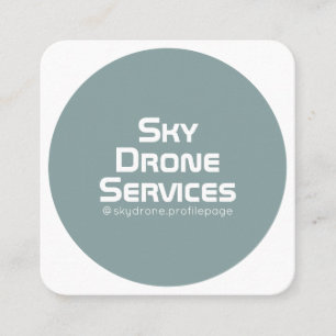 Rounded tech inspiration cover green white square business card