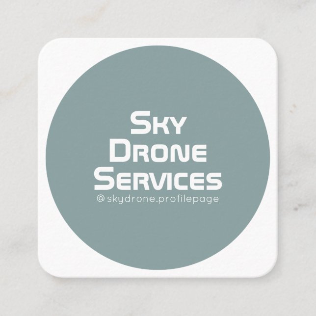 Rounded tech inspiration cover green white square business card (Front)