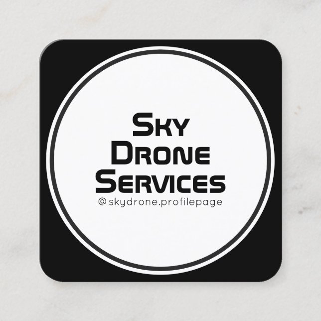 Rounded tech inspiration cover square business card (Front)