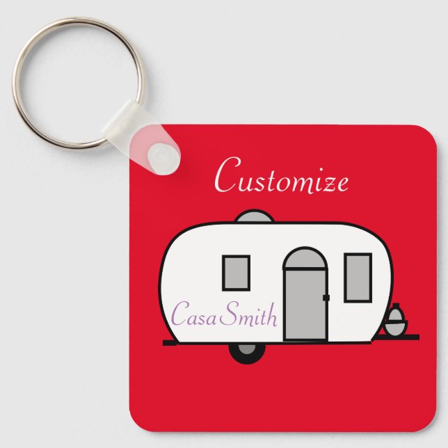 Rounded travel trailer Thunder_Cove Key Ring (Front)