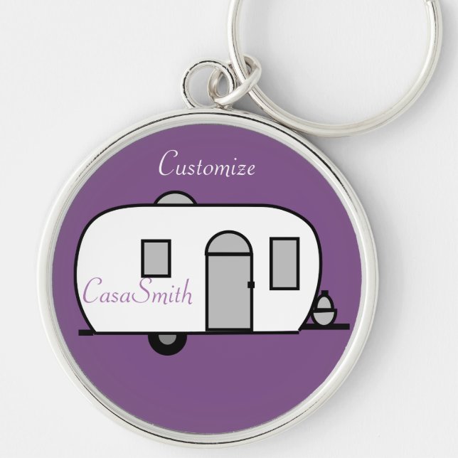 Rounded travel trailer Thunder_Cove Keychain (Front)