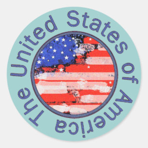 rounded USA flag Classic Round Sticker