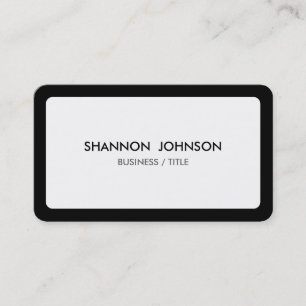 Rounded White and Black Border Minimal Business Card