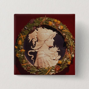 Roundel bearing a profile portrait 15 cm square badge