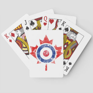 Roundel Canada Curling Hockey Target Grunge Ice Playing Cards