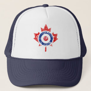 Roundel Canada Curling Hockey Target Grunge Ice Trucker Hat