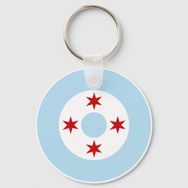 Roundel of the Chicago Air Force (Fighter Wing) Key Ring (Front)