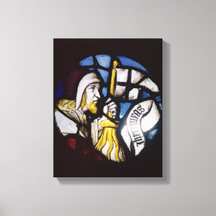 Roundel of the prophet Jeremiah, 15th century Canvas Print